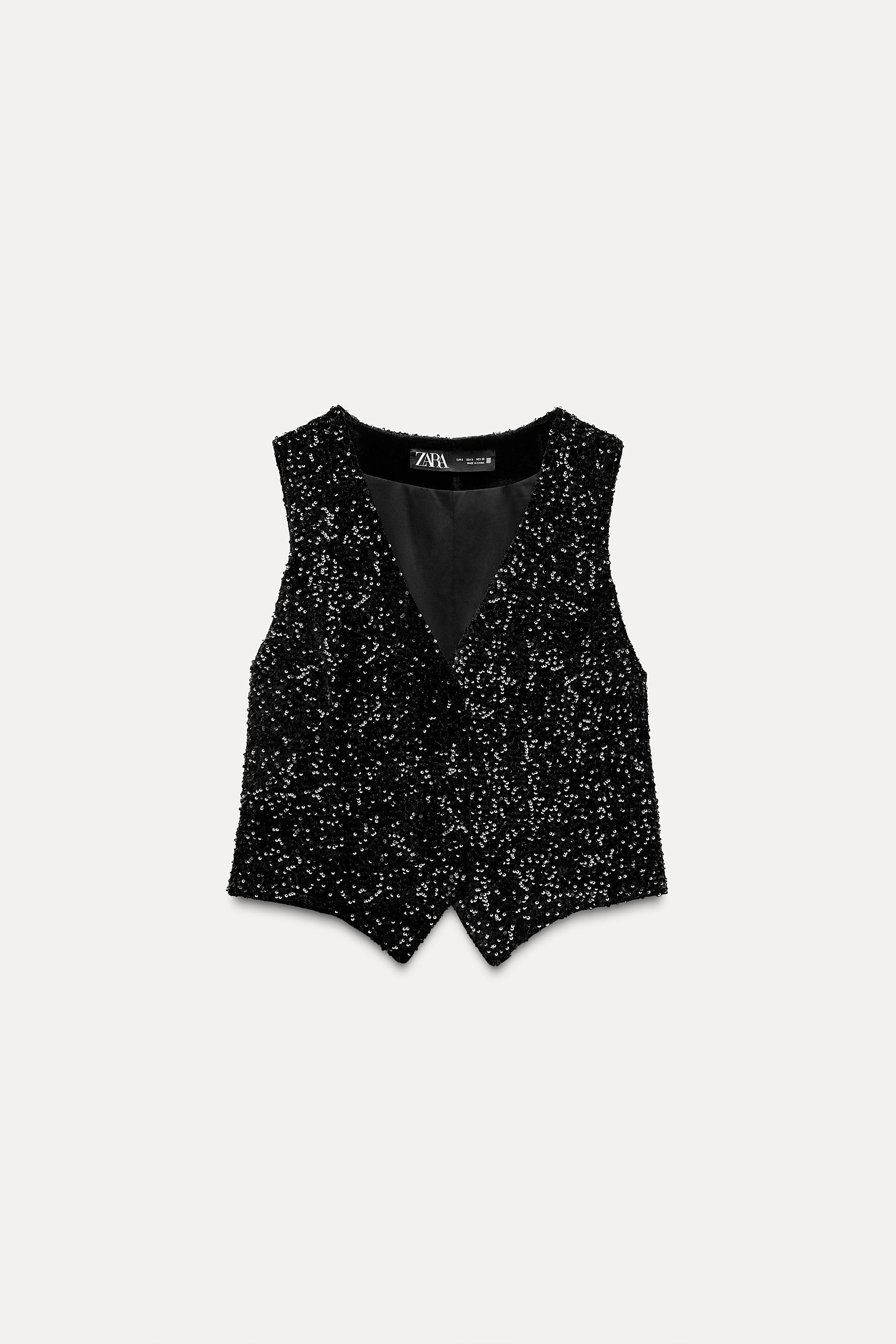 FITTED SEQUIN VEST Product Image