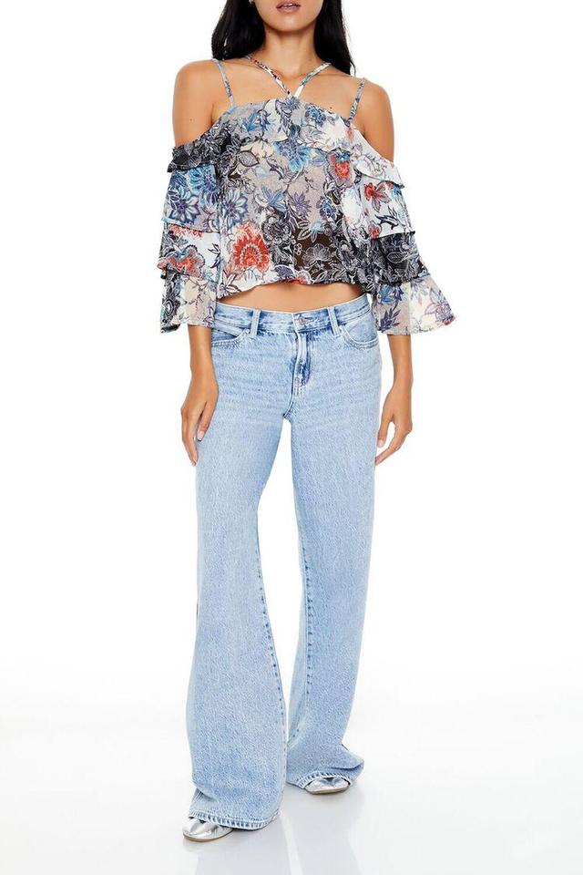 Chiffon Floral Print Crop Top | Forever 21 Product Image