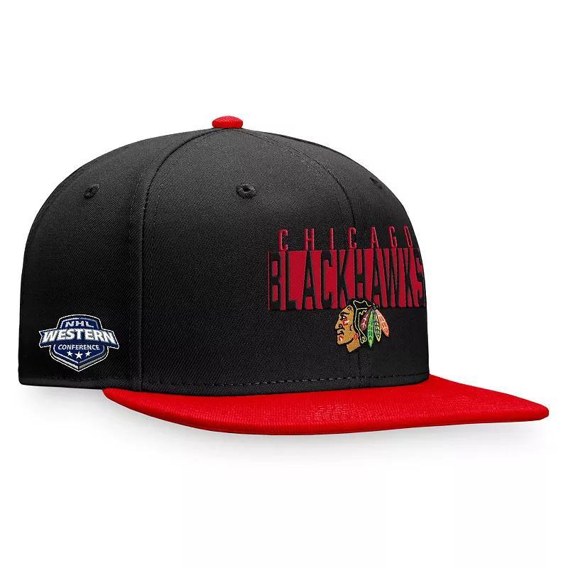 Mens Fanatics Branded /Red Chicago hawks Fundamental Colorblocked Snapback Hat Product Image