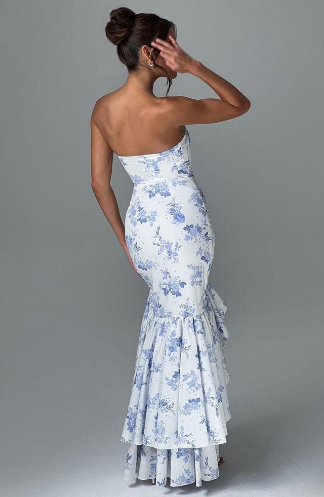 Angelina Maxi Dress - Blue Floral Print Product Image