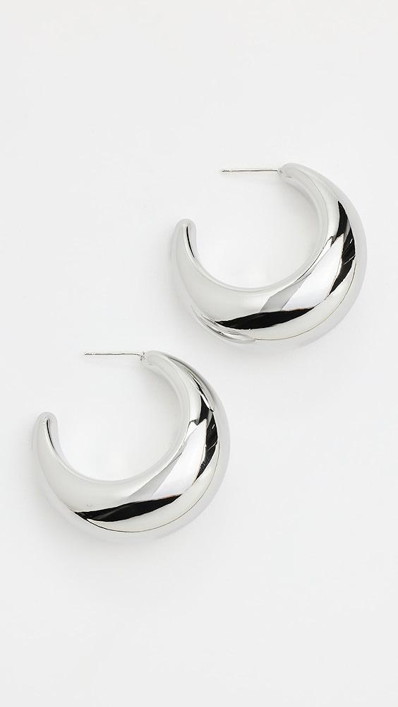 By Adina Eden Solid Graduated Dome Open Hoop Earrings | Shopbop Product Image