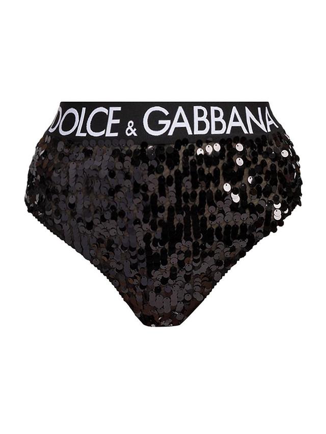 Womens Sequin Logo Bikini-Cut Briefs Product Image