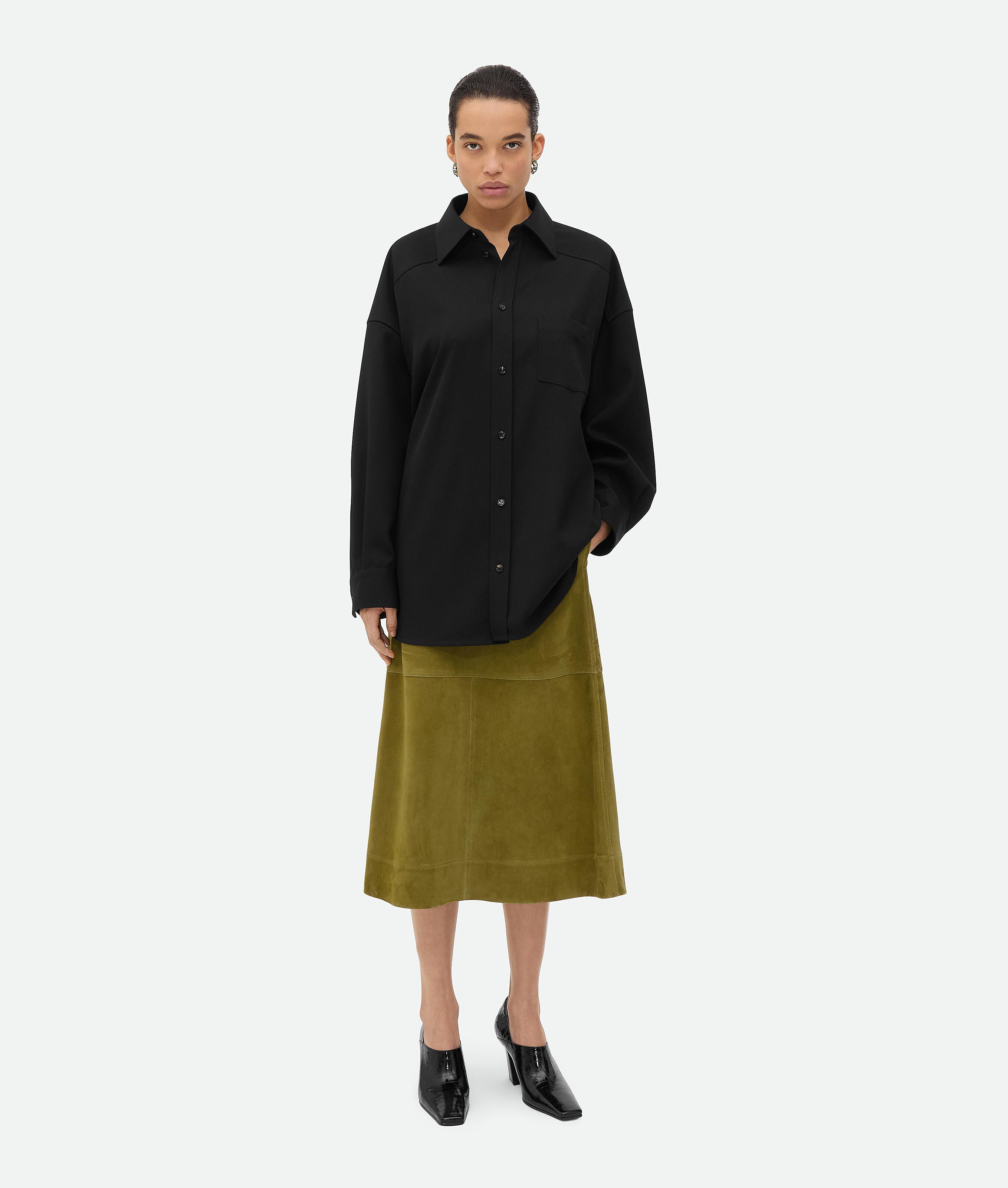 Women's Wool Twill Shirt in Black product image