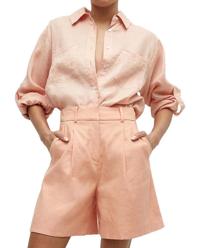 Veronica Beard Gil Linen Roll Tab Sleeve Shirt Product Image