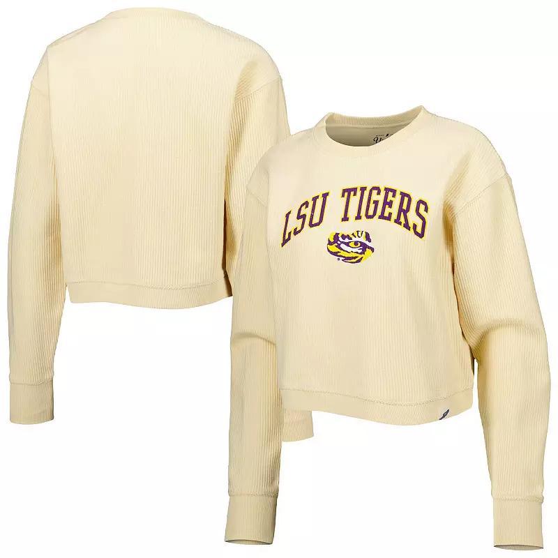 Womens League Collegiate Wear Cream LSU Tigers Classic Campus Corded Timber Sweatshirt Product Image