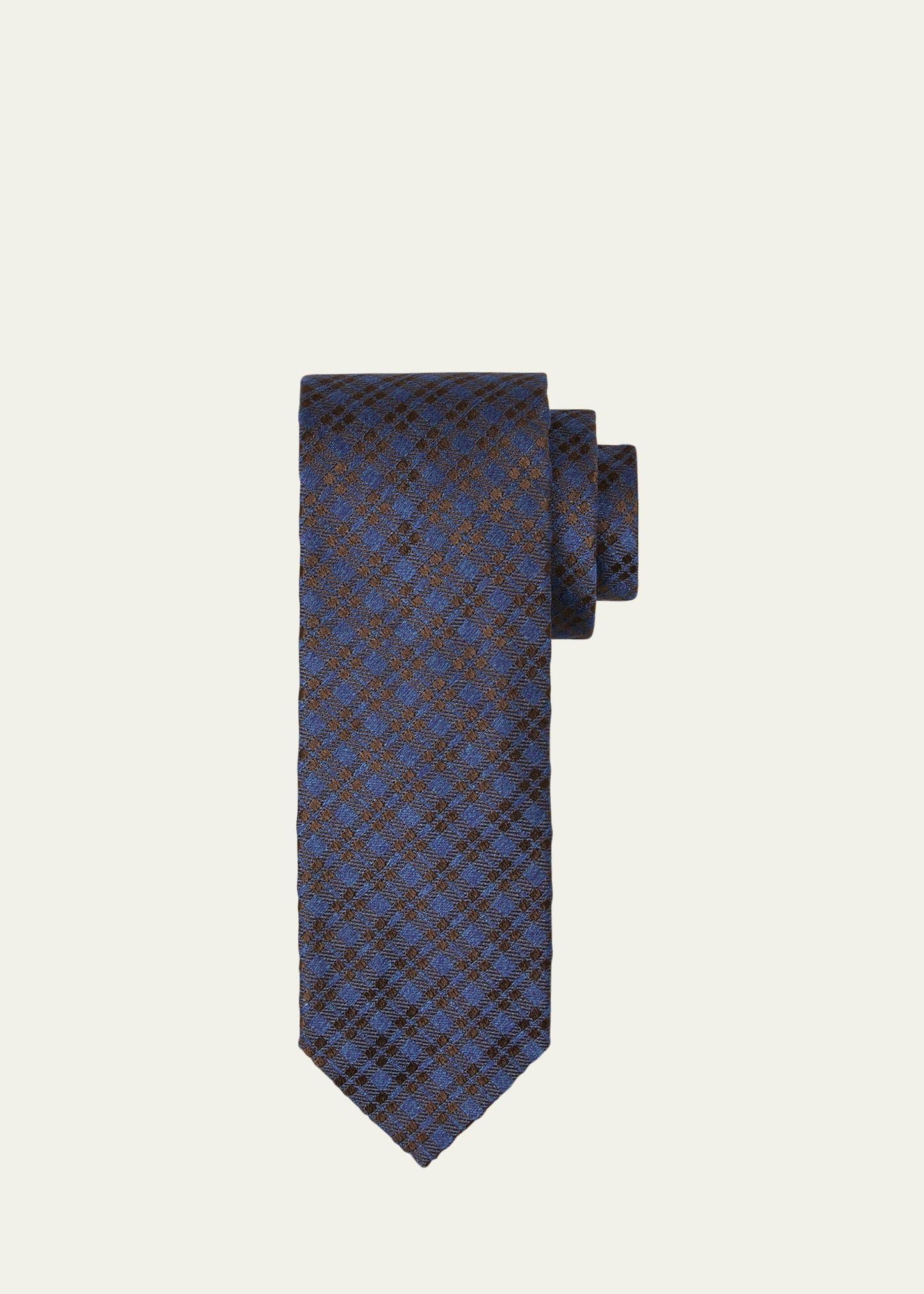 Mens Silk Check Tie Product Image