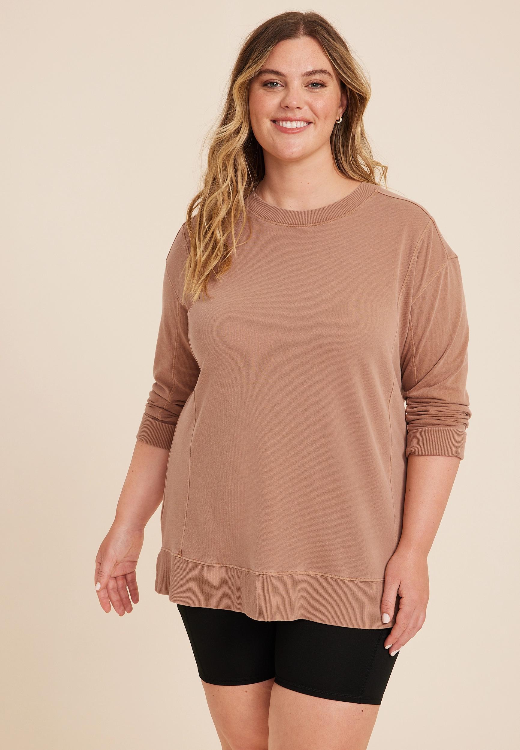 Maurices Plus Size Womens Sunhaven Sweatshirt Brown Size 3X Product Image