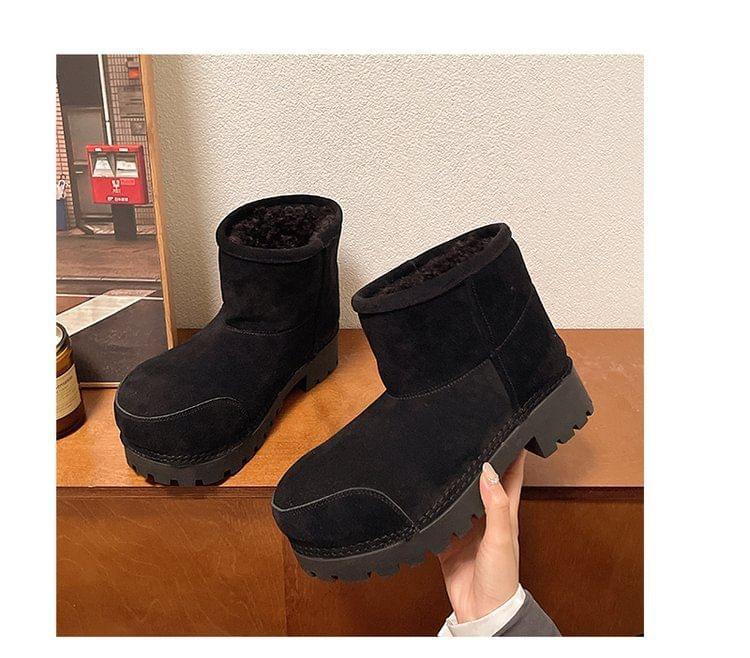 Platform Plain Ankle Snow Boots Product Image