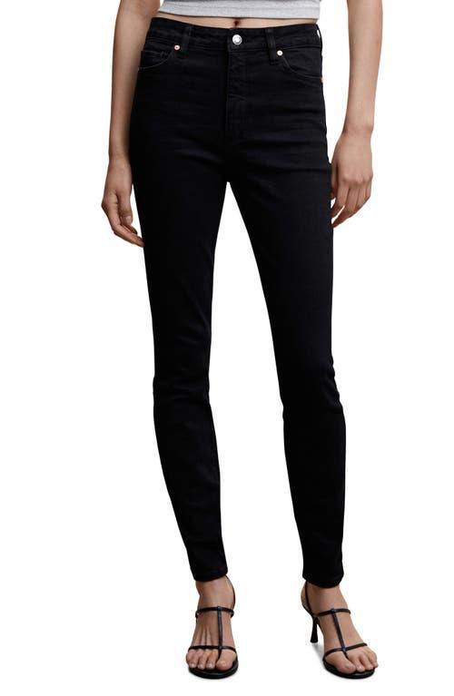 MANGO - High-rise skinny jeans black denim - 16 - Women product image