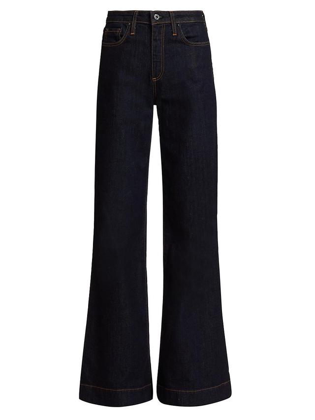 Womens Juniper Olive Resin Mid-Rise Stretch Wide-Leg Jeans Product Image