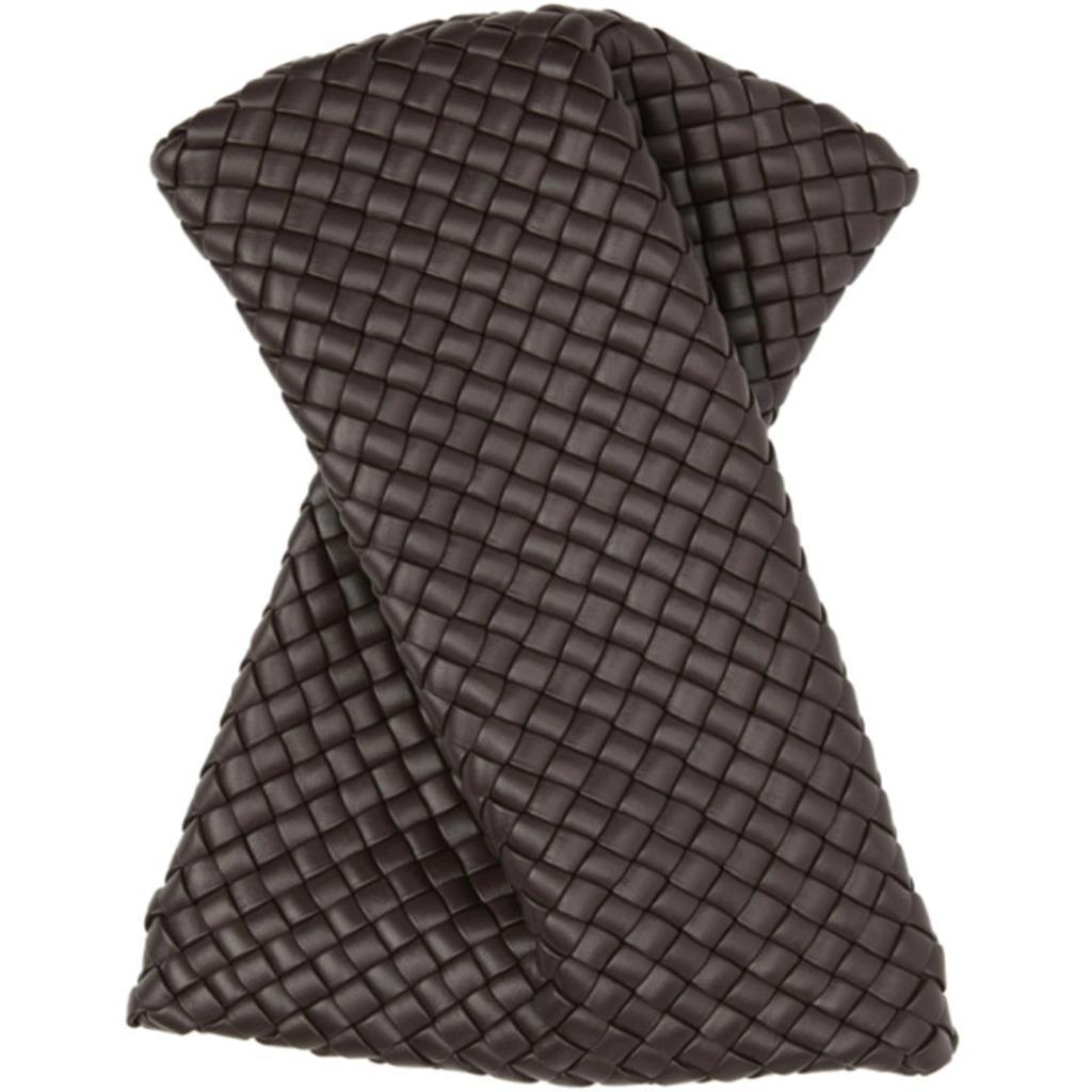 Brown Intrecciato Bow Tie Clutch In 2132 Fonden Product Image