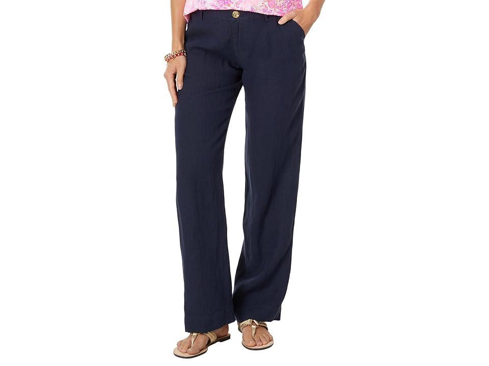 Lilly Pulitzer Breeta Linen Trousers (True Navy/True Navy) Women's Clothing Product Image