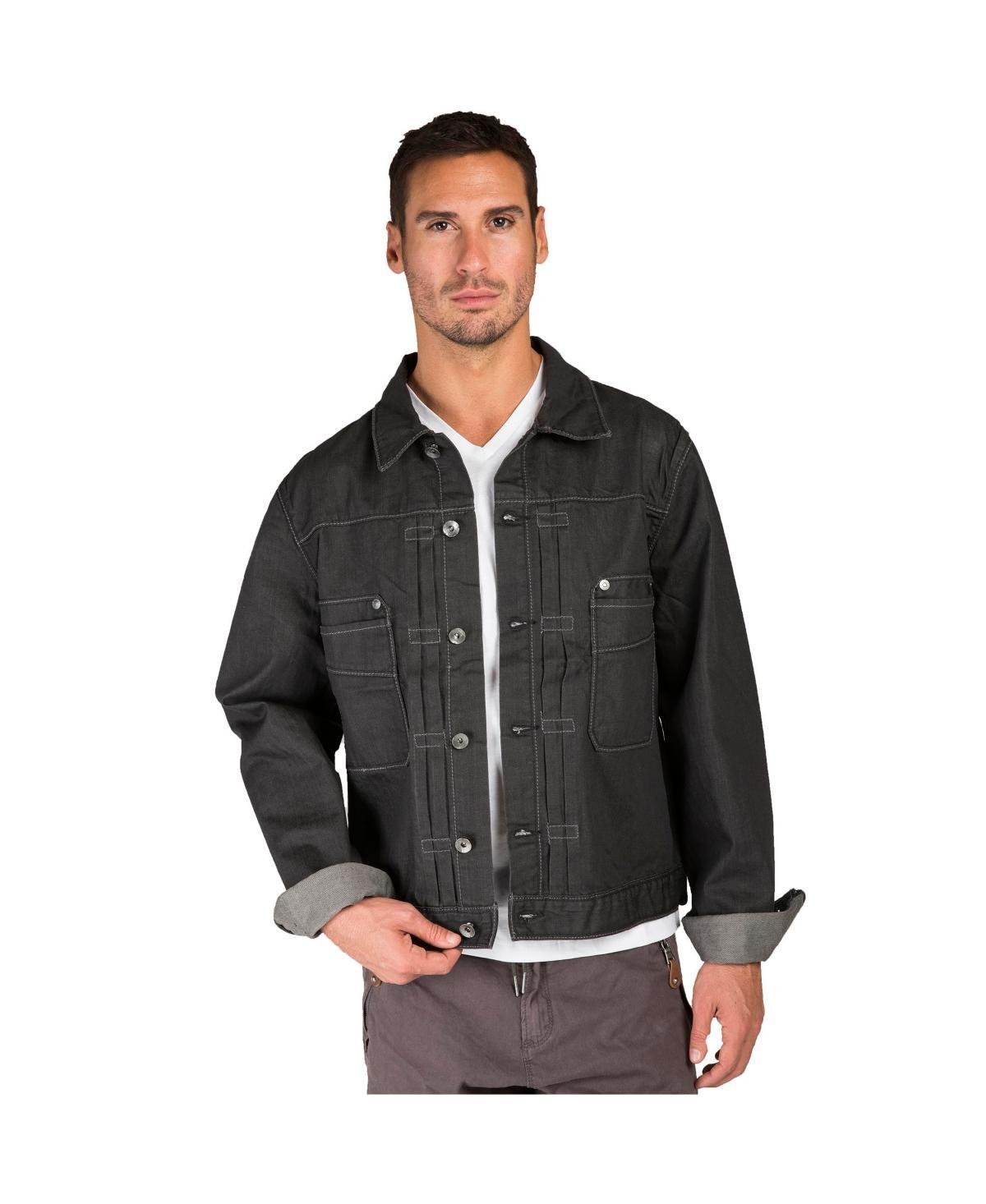 Men's Coated Premium Denim Trucker Jacket Product Image