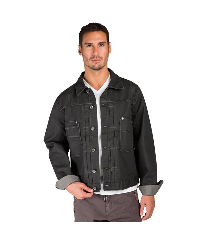 Mens Coated Premium Denim Trucker Jacket Product Image