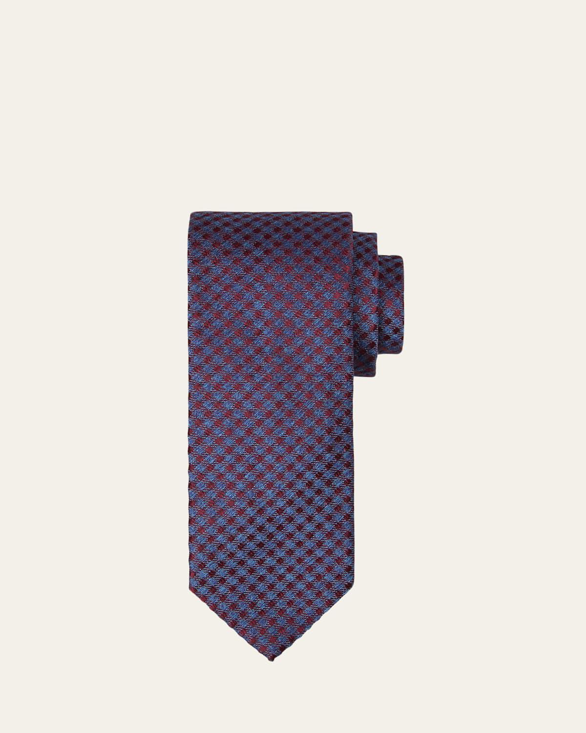 Mens Check Silk Tie Product Image