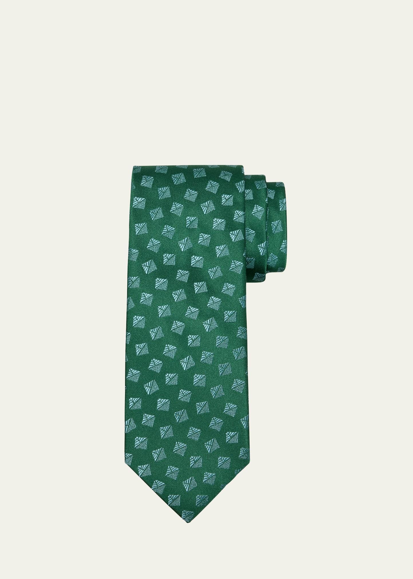 Mens Diamond Woven Silk Tie Product Image