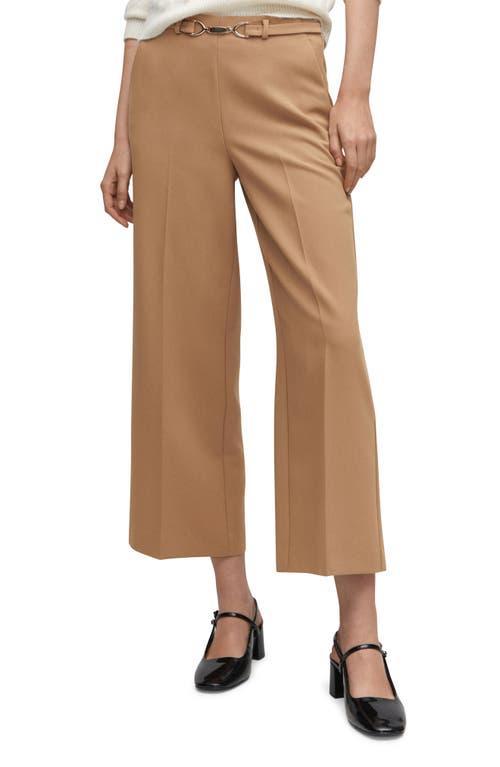 MANGO Belt Detail Crop Pants Product Image