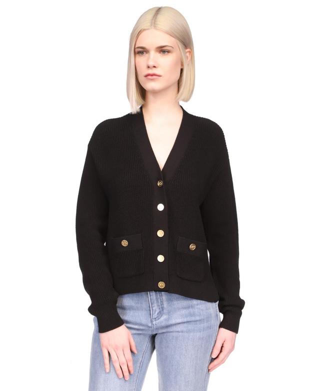 Michael Michael Kors Womens Shaker-Stitch Cardigan Sweater Product Image