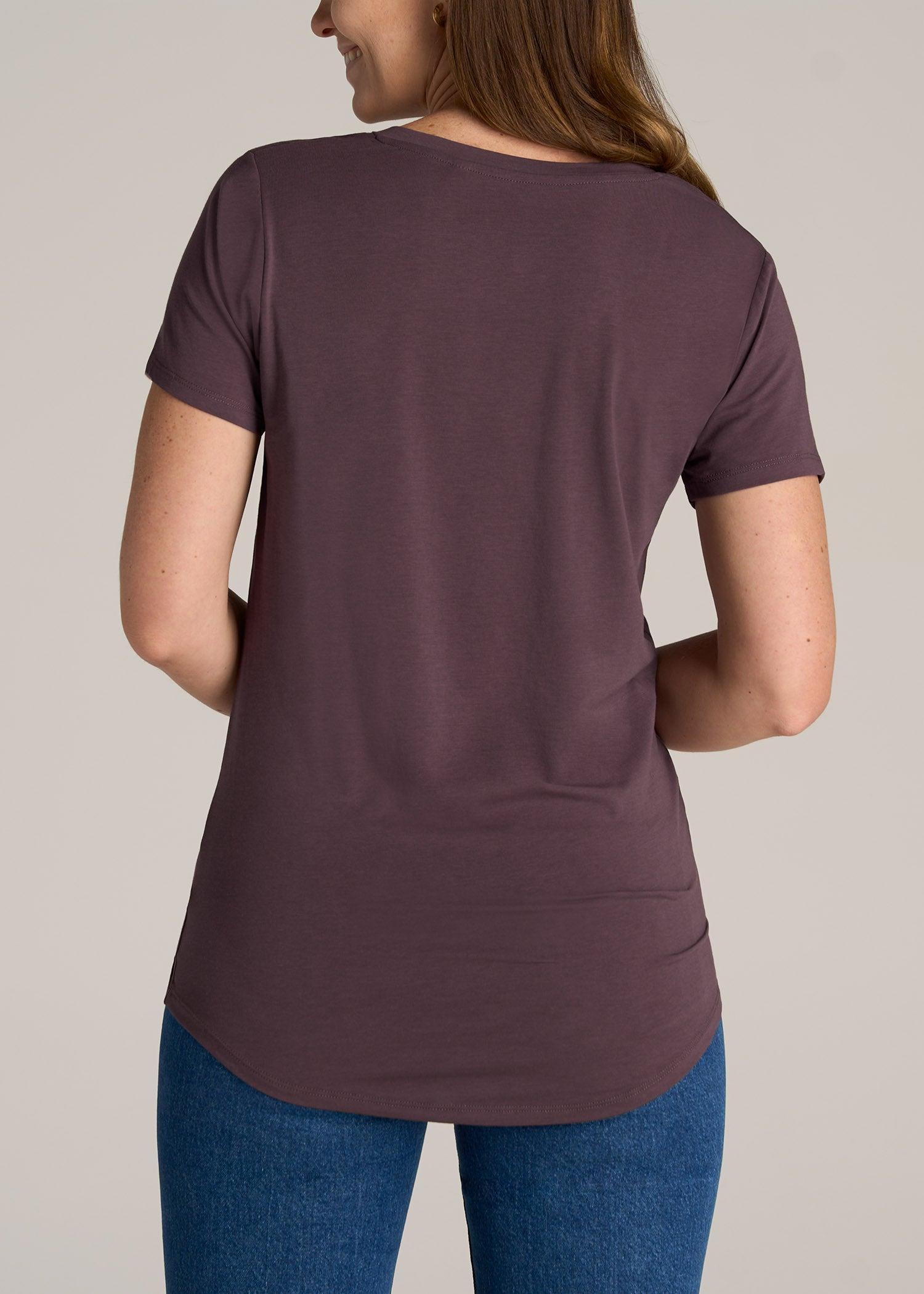 Women's Tall Scoop V-Neck Tee in Merlot Female Product Image