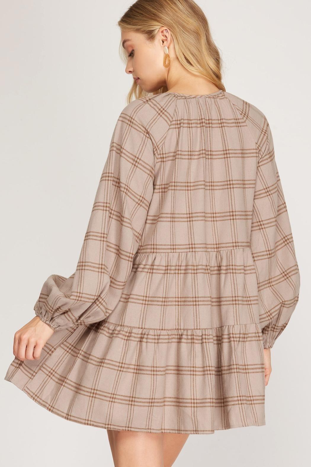 Checkered Tiered Dress Product Image