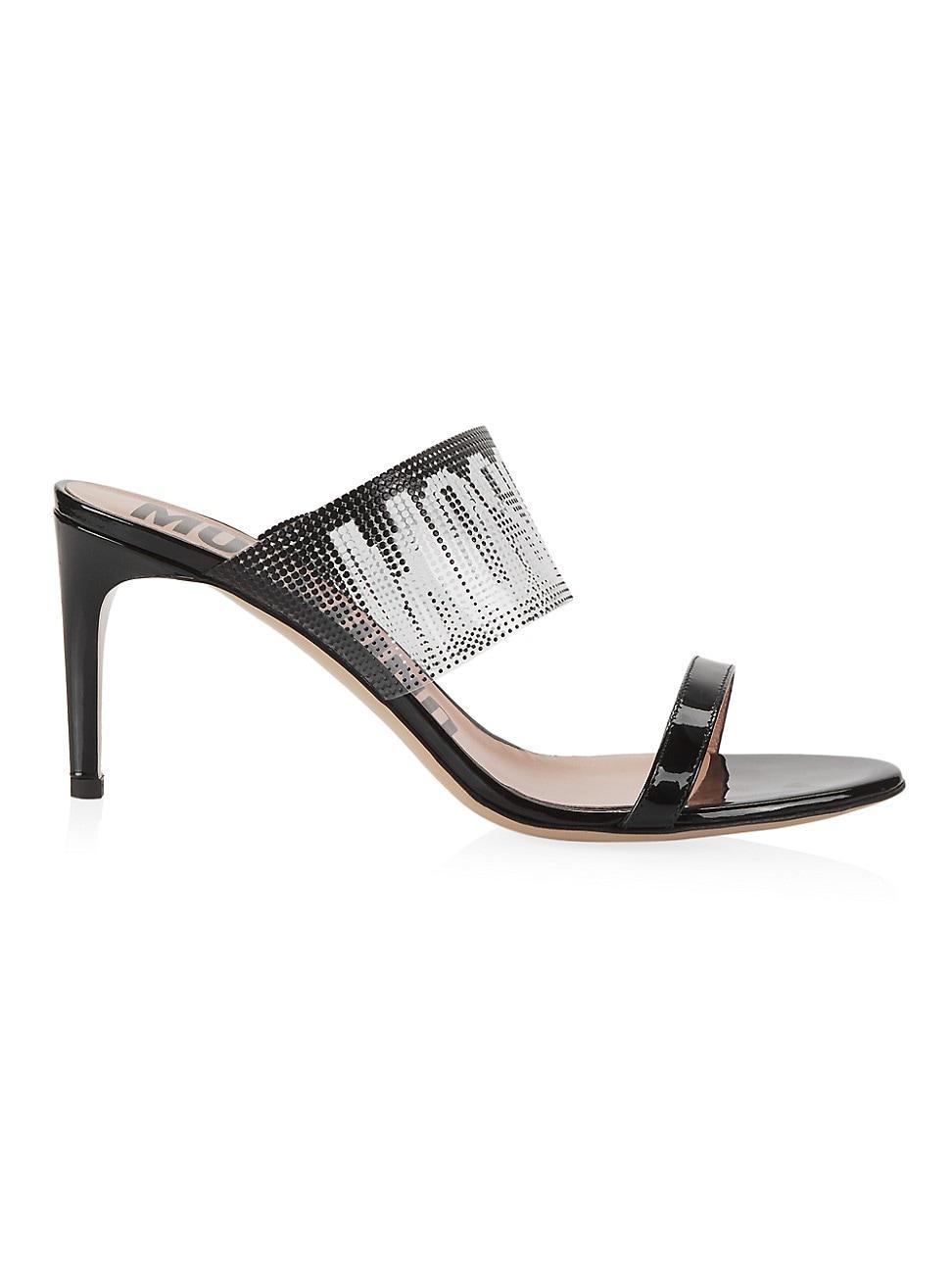 Womens Logo Patent Leather Mules Product Image