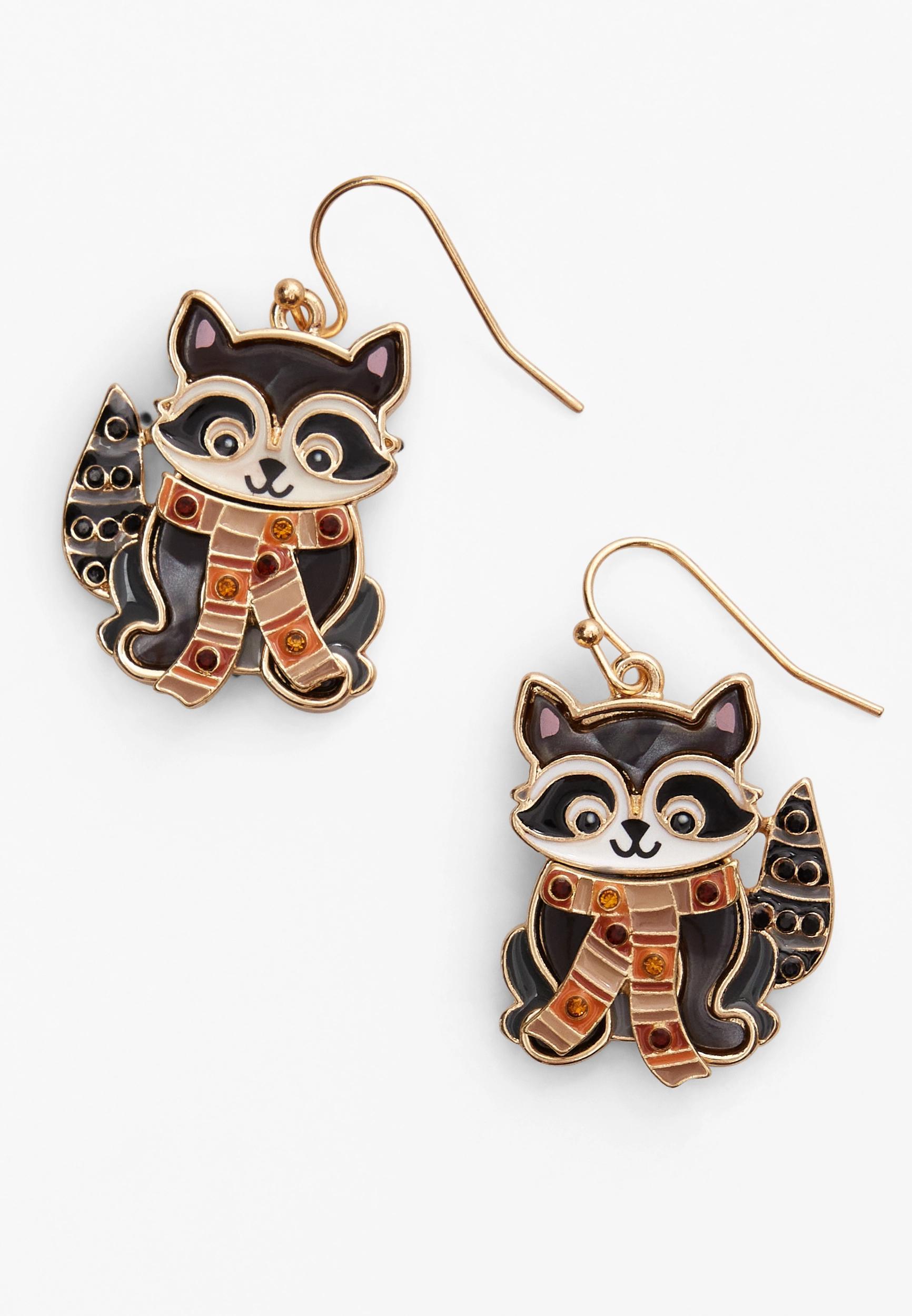 Raccoon Drop Earrings Product Image