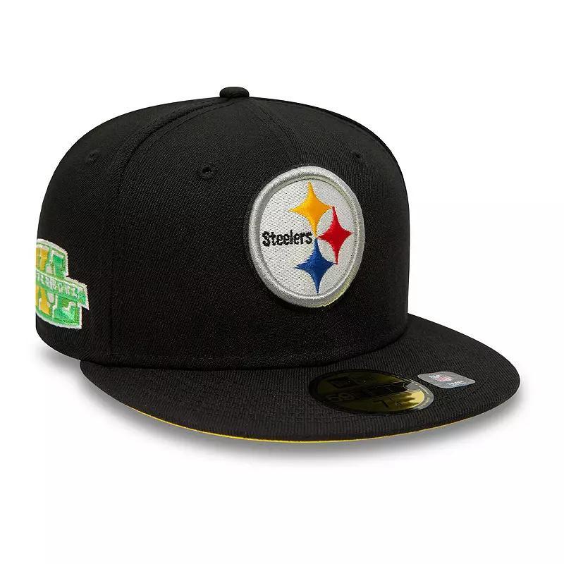 Mens New Era Pittsburgh Steelers Super Bowl XL Citrus Pop 59FIFTY Fitted Hat Product Image