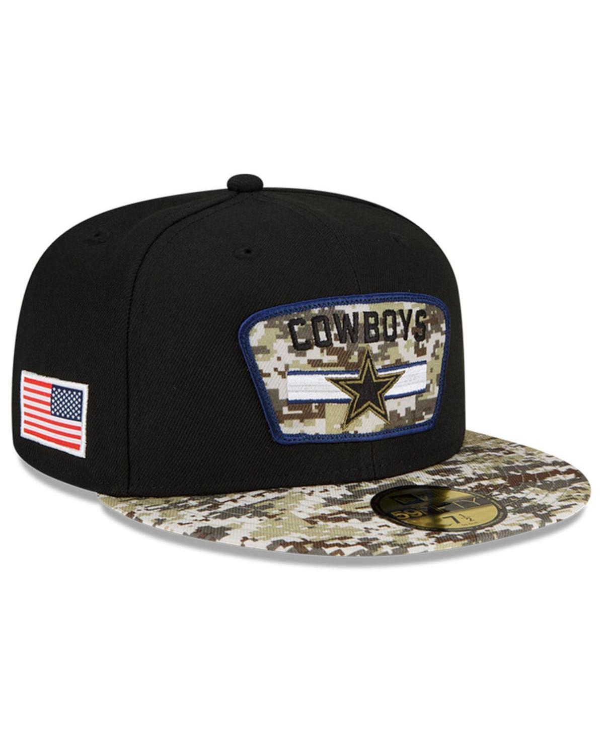 Mens New Era Black/Camo Dallas Cowboys 2021 Salute To Service 59FIFTY Fitted Hat Product Image