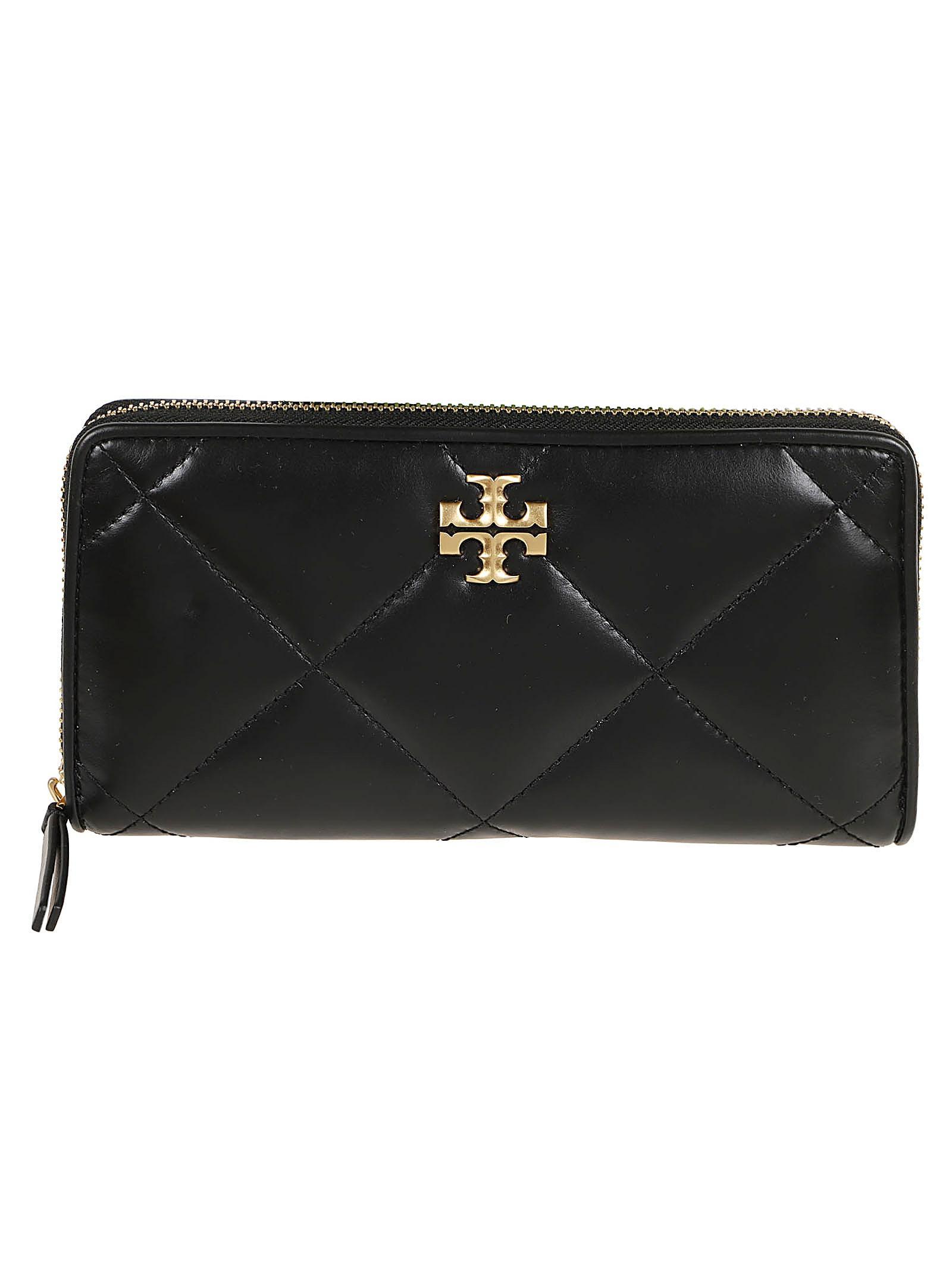 TORY BURCH Kira Diamond Quilt Zip Continental Wallet In Black Product Image