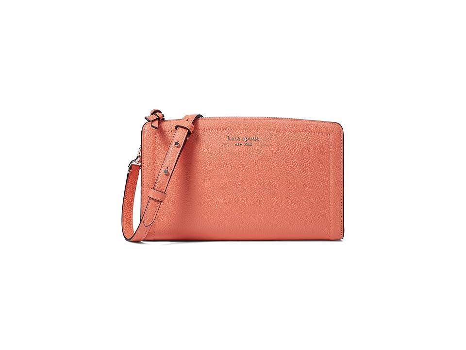 Kate Spade New York Knott Pebbled Leather Small Crossbody (Melon Ball) Cross Body Handbags Product Image