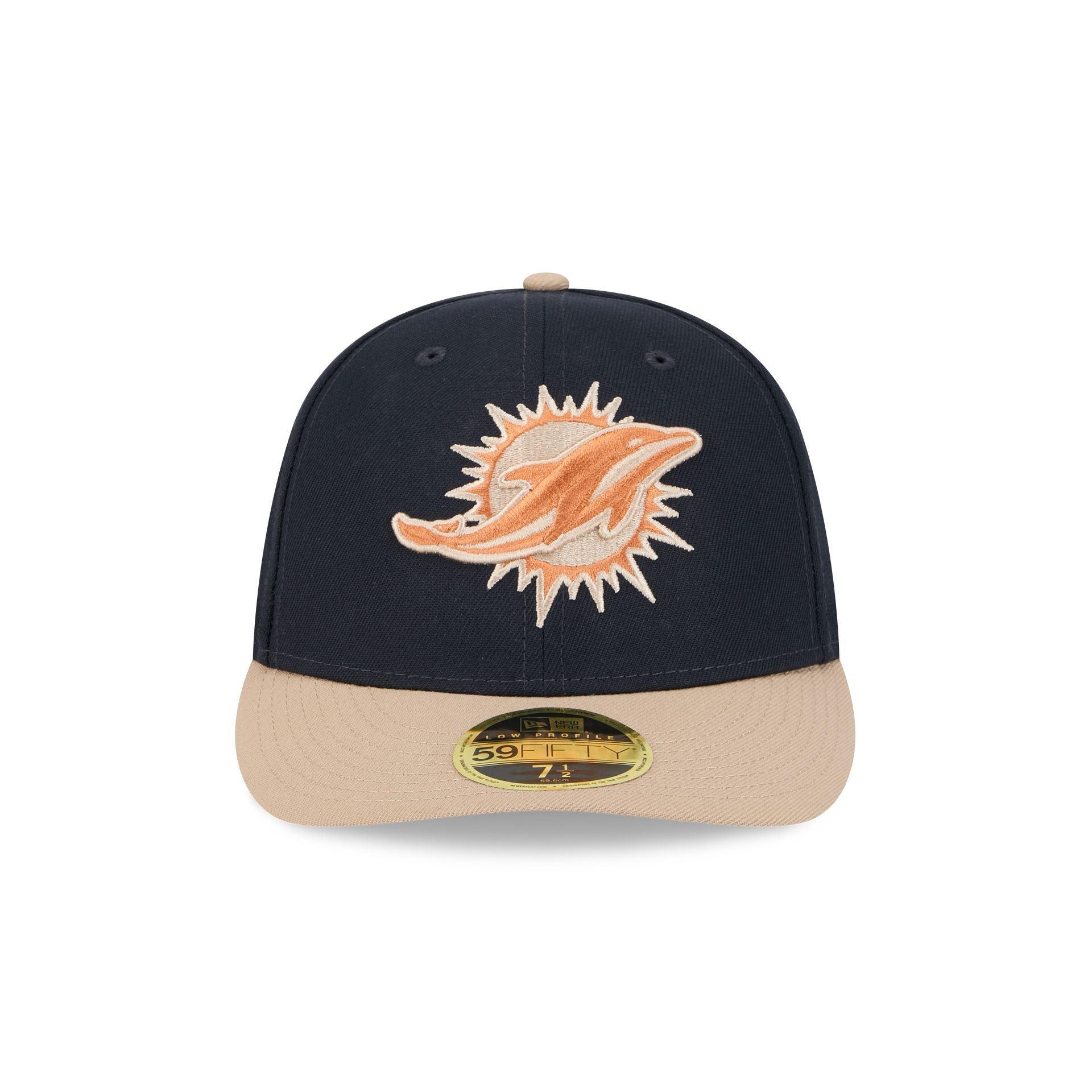 Miami Dolphins Blue Ivory Low Profile 59FIFTY Fitted Hat Male Product Image