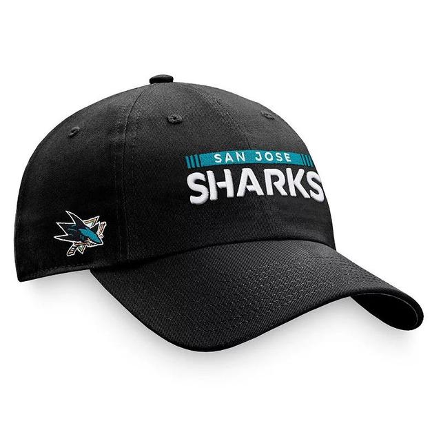 Mens Fanatics Branded Black San Jose Sharks Authentic Pro Rink Adjustable Hat Product Image