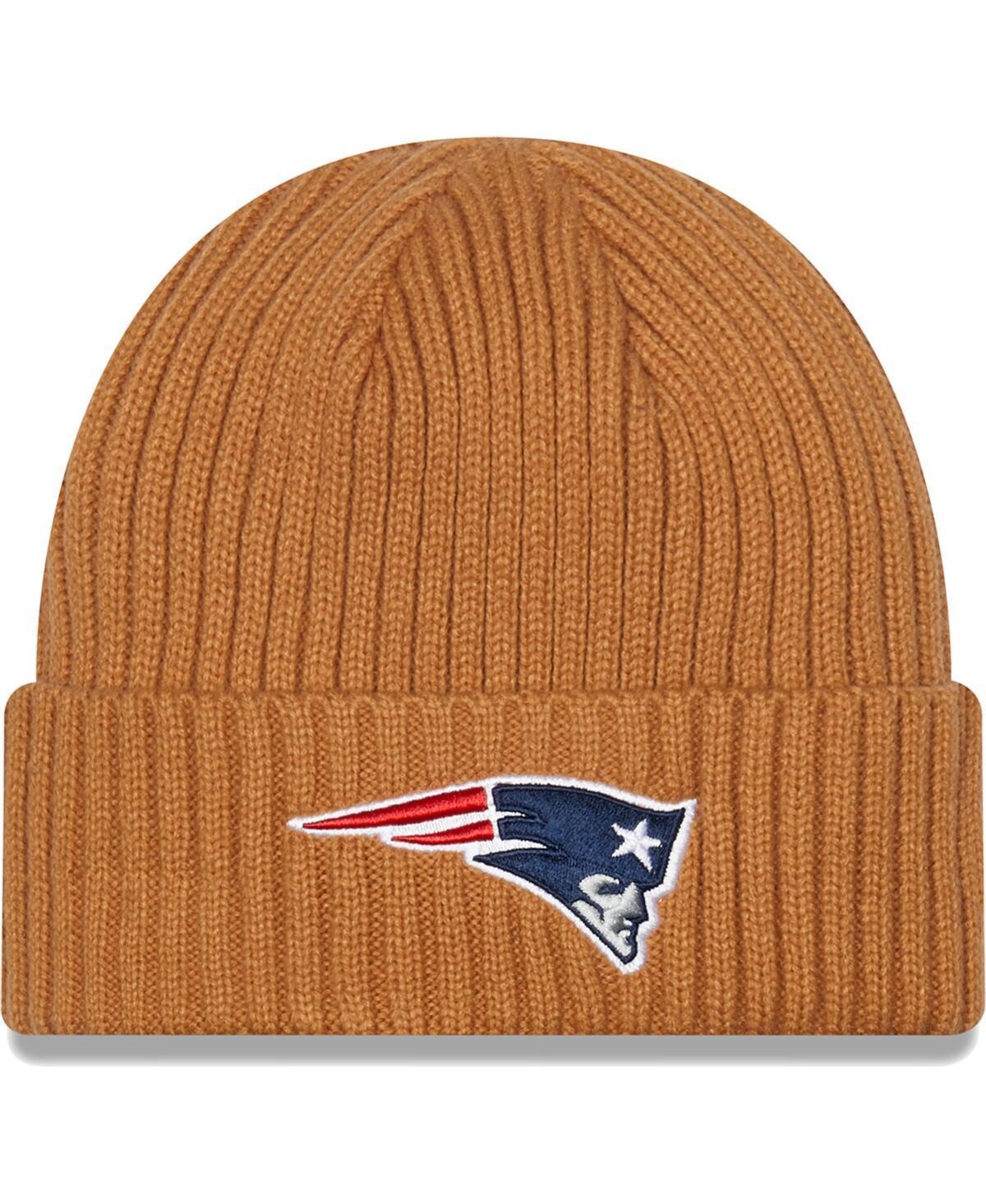 Mens New Era Brown New England Patriots Core Classic Cuffed Knit Hat Product Image