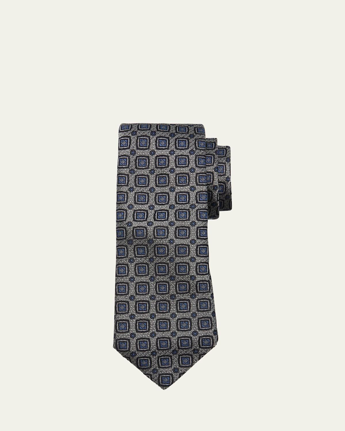 Men's Silk-Cotton Geometric Tie Product Image