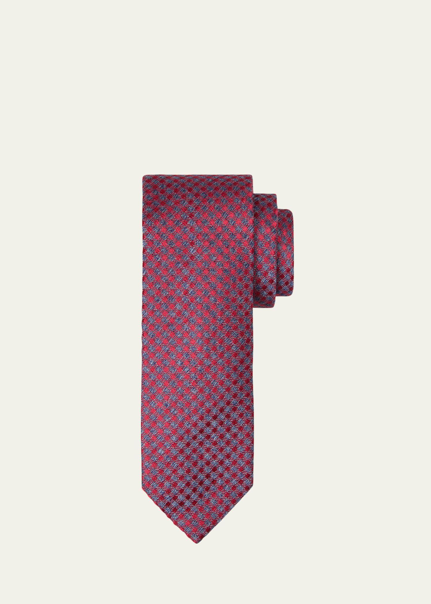 Mens Check Silk Tie Product Image