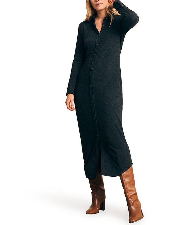 Faherty Legend Button Front Sweater Knit Maxi Shirt Dress Product Image