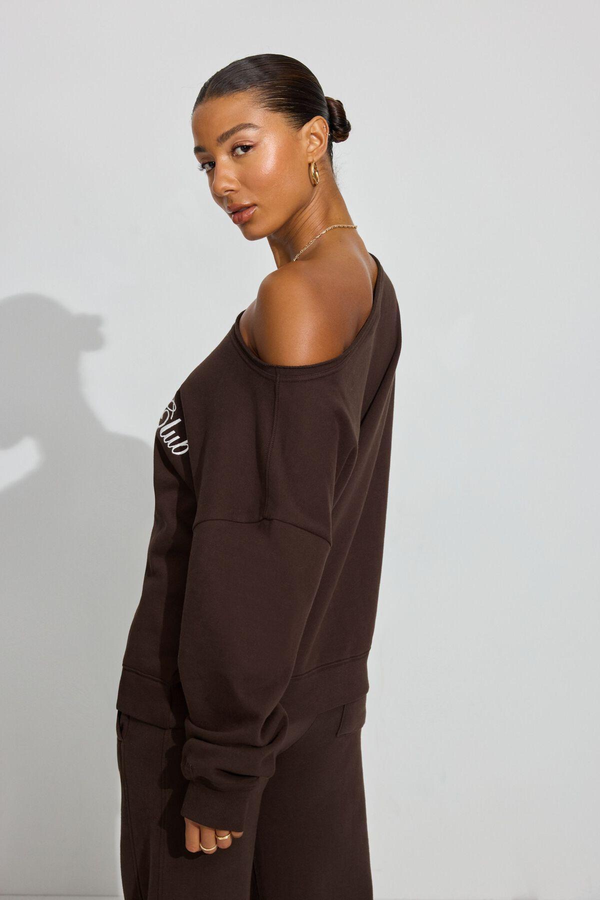 SoftTerry Off Shoulder Sweatshirt Product Image