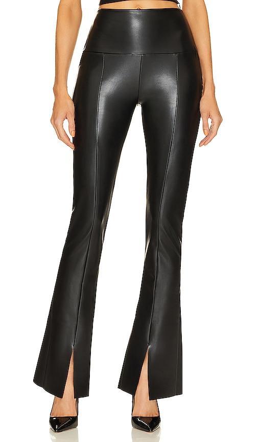 Norma Kamali Spat Slit Front Faux Leather Pants Product Image