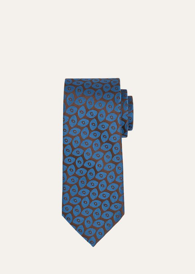 Mens Oval Jacquard Silk Tie Product Image