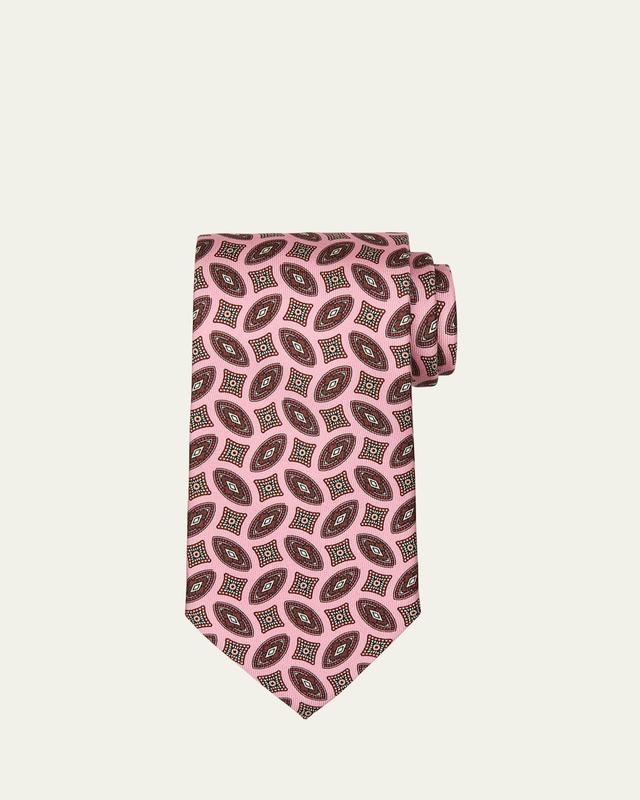 Mens Geometric-Print Silk Tie Product Image