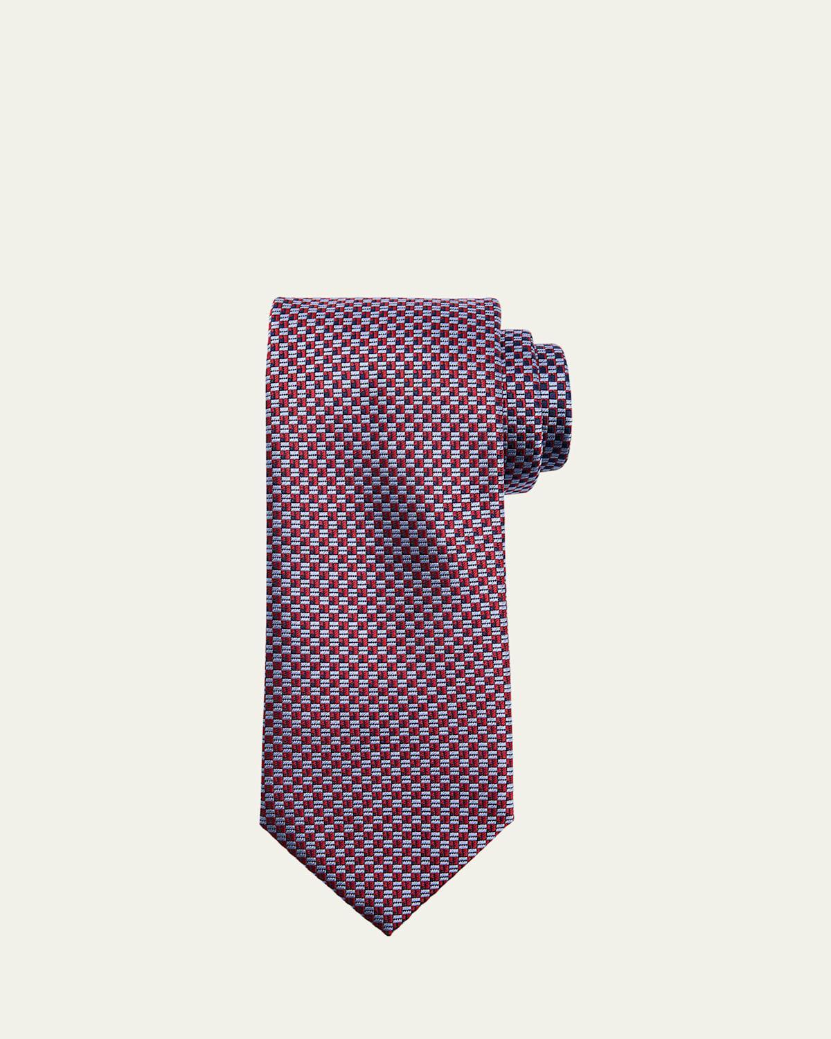 Men's Staggered Box Silk Tie Product Image