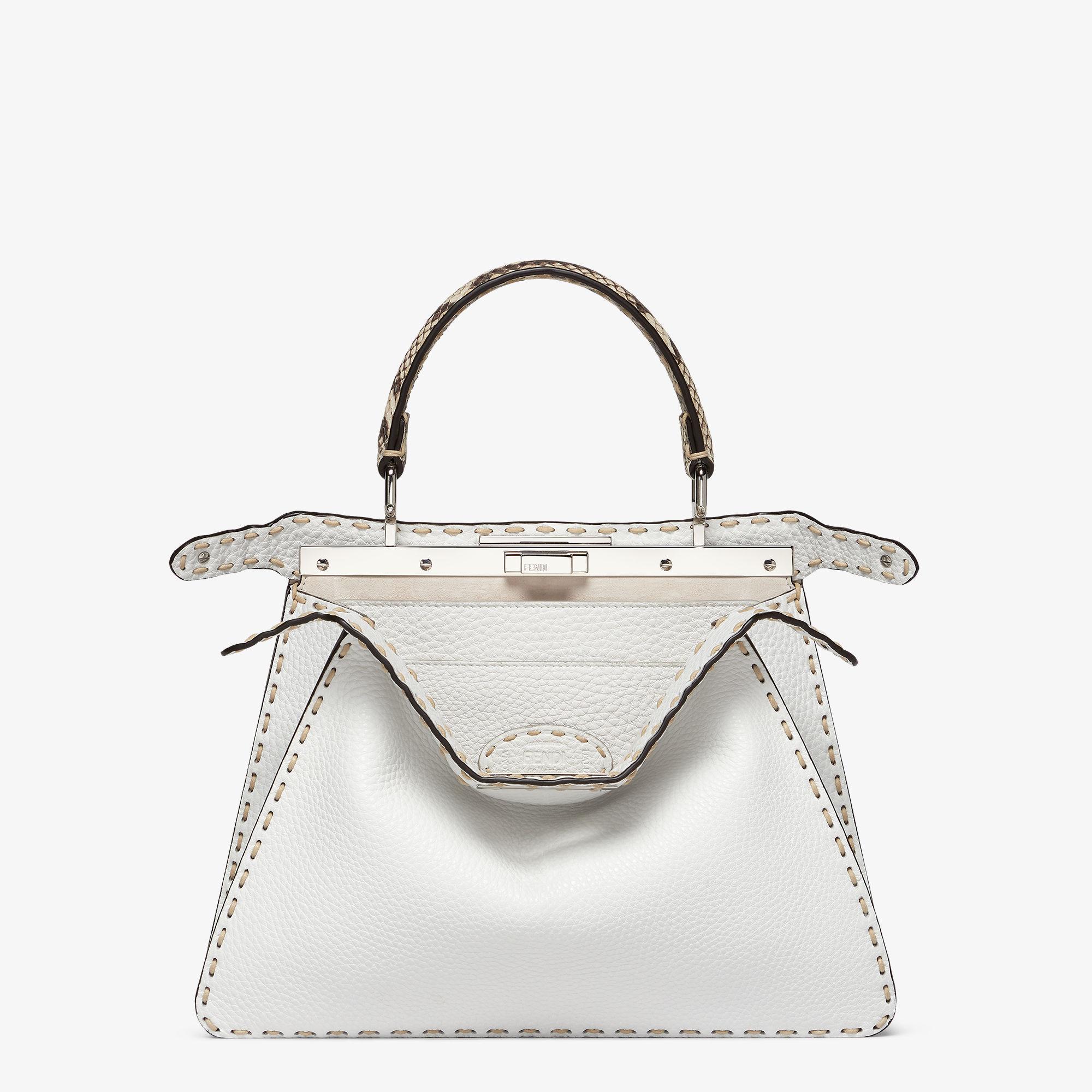 Peekaboo ISeeU MediumWhite Selleria bag with exotic details Product Image