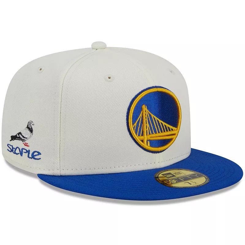 Mens New Era x Staple Cream/Royal Golden State Warriors NBA x Staple Two-Tone 59FIFTY Fitted Hat Product Image