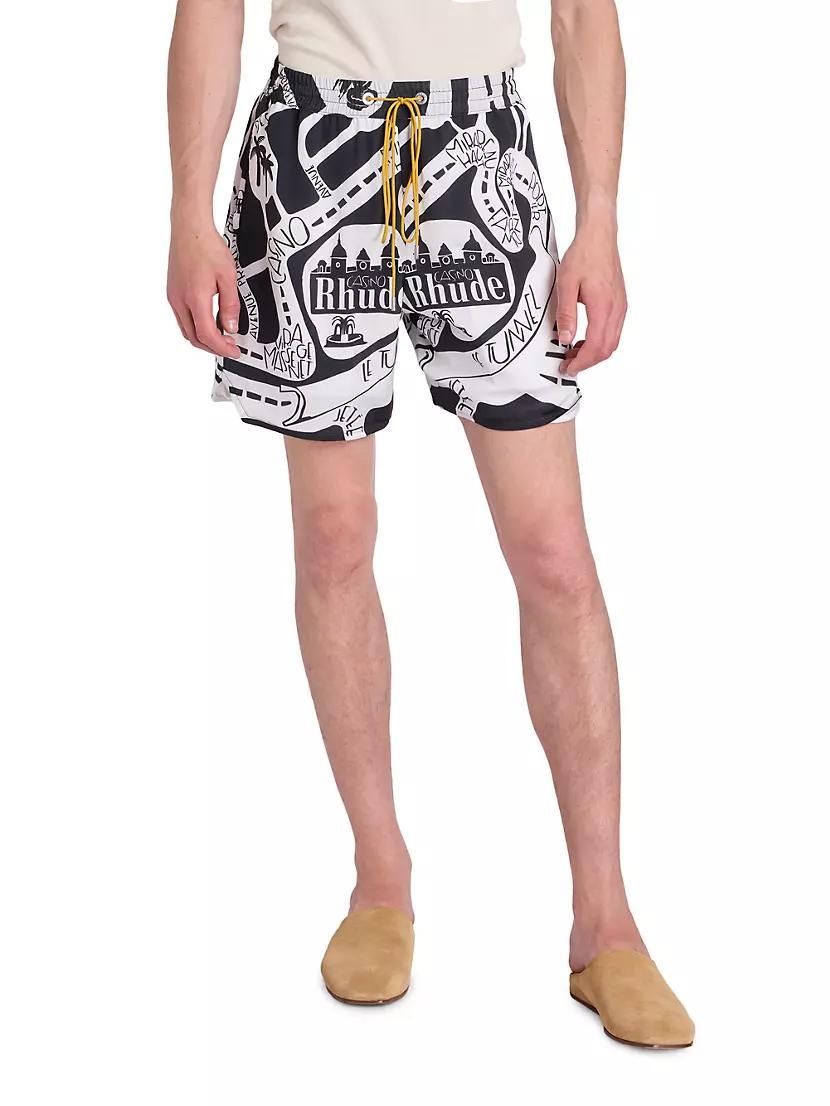 Strada Graphic Silk Shorts Product Image