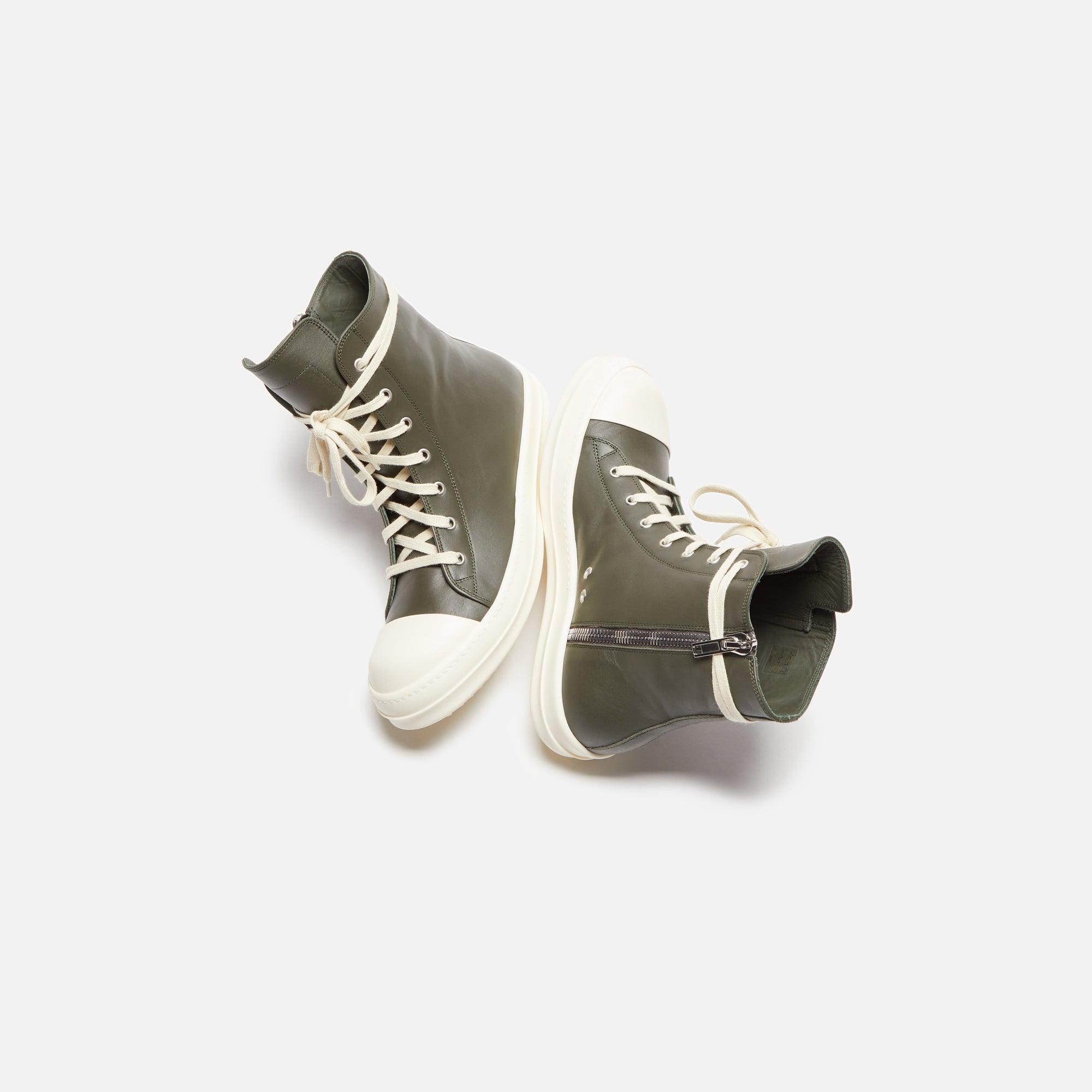 Rick Owens Scarpe in Pelle Sneakers - Forest / Milk / Milk Male Product Image