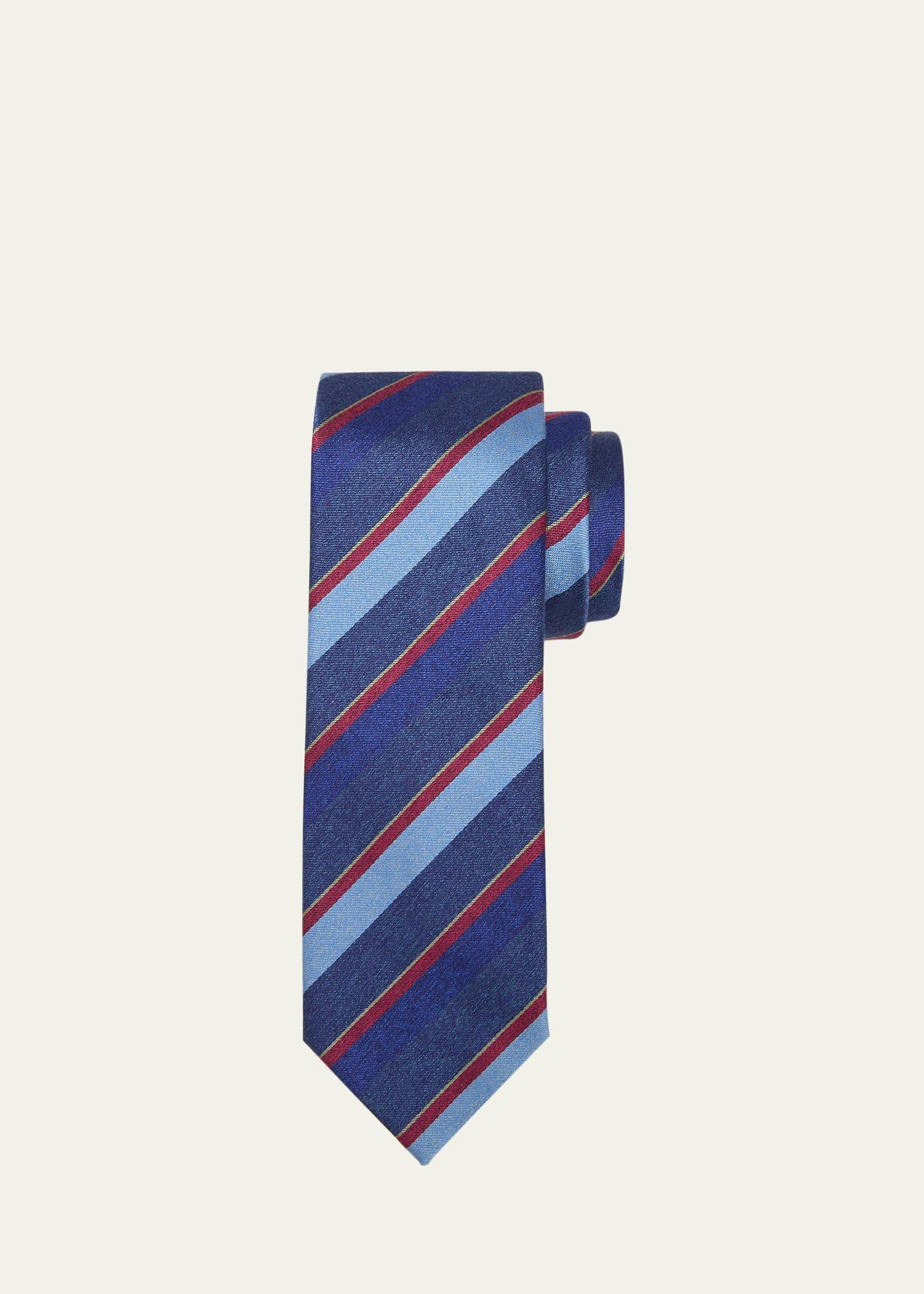 Mens Multi-Stripe Schappe Silk Tie Product Image