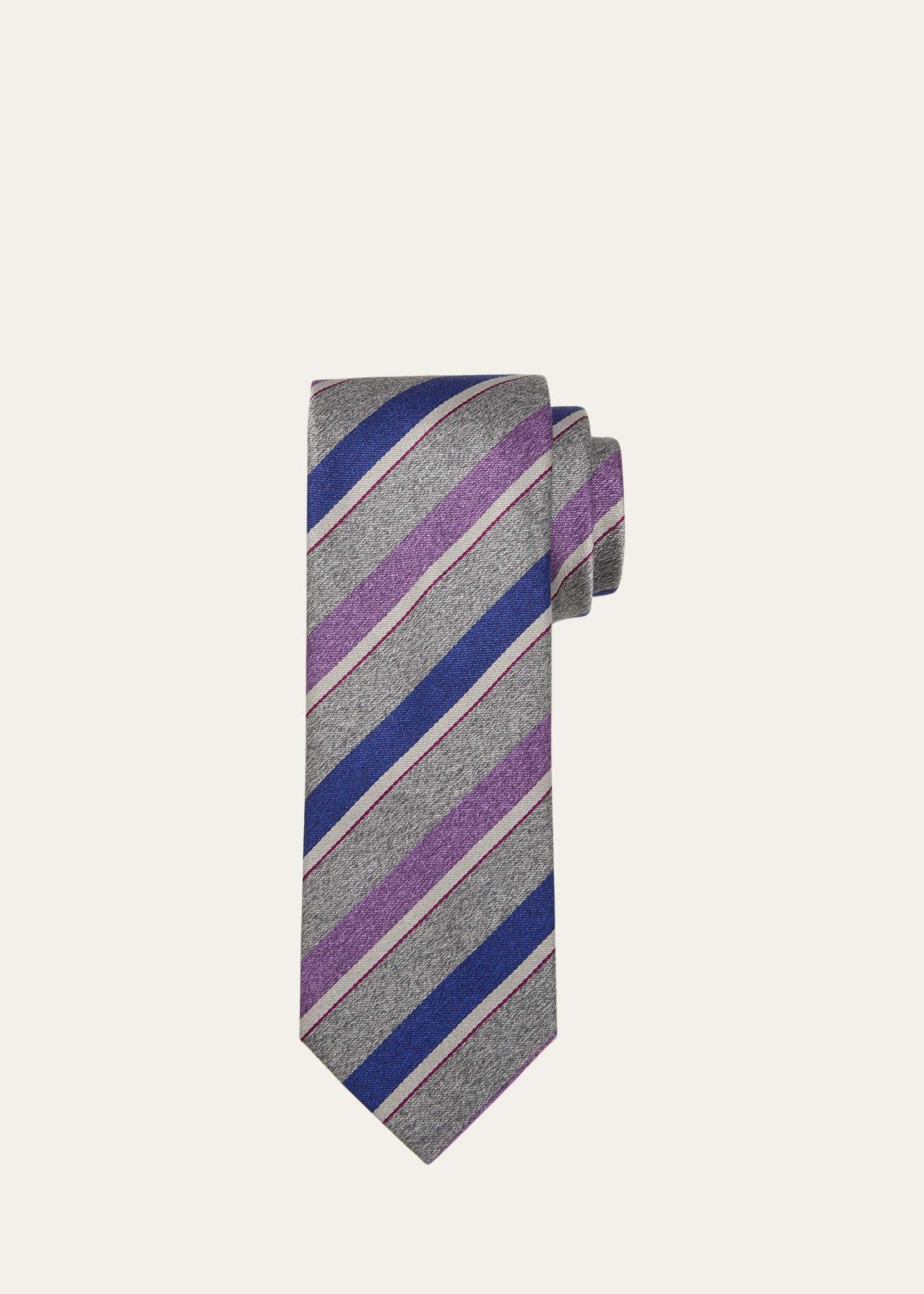 Mens Multi-Stripe Schappe Silk Tie Product Image