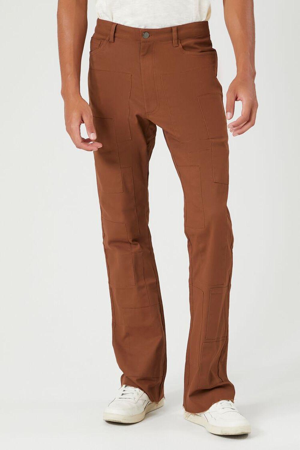 Twill Mid-Rise Flare Pants | Forever 21 Product Image