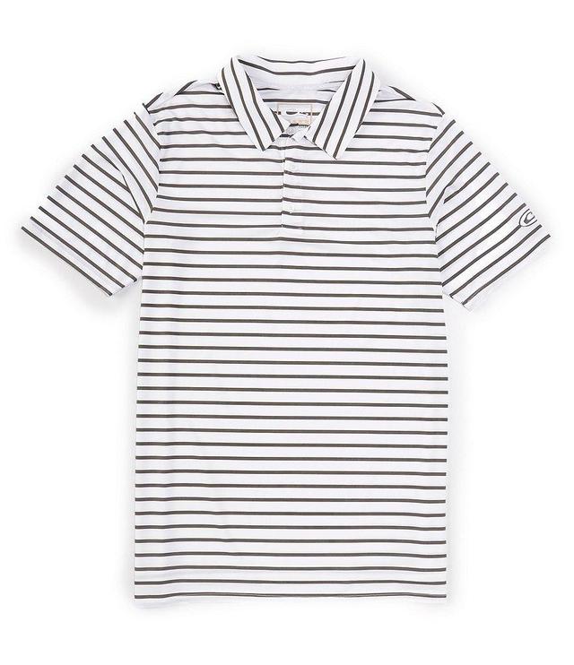 Drake Clothing Co. Striped Short Sleeve Performance Stretch Polo Shirt Product Image