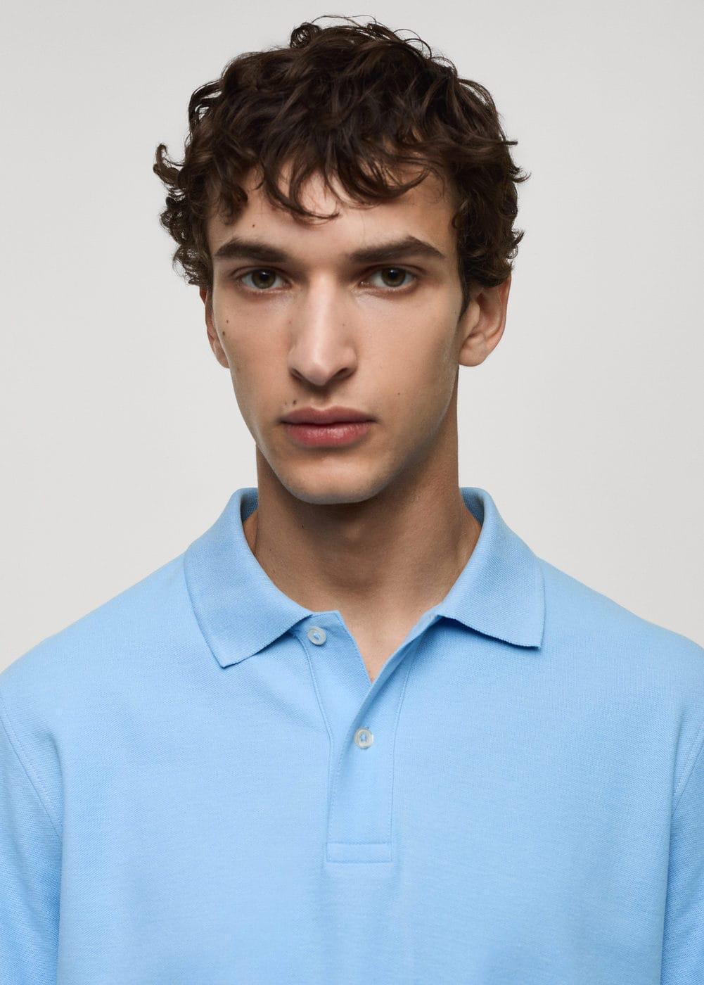 100% cotton pique polo shirt - Men | MANGO USA Product Image